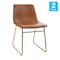 Flash Furniture 2 Pk 18 Inch Light Brown LeatherSoft Dining Chairs ET-ER18345-18-LB-GG - alternate 7